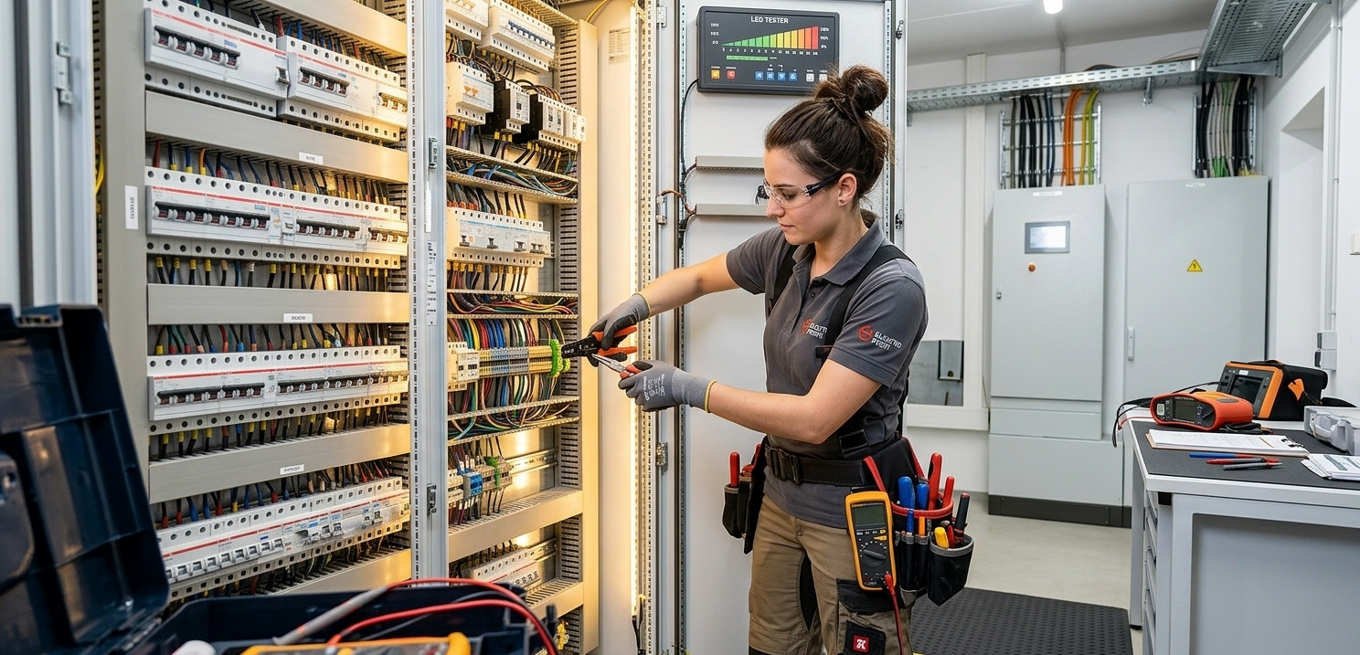 Electrician at work