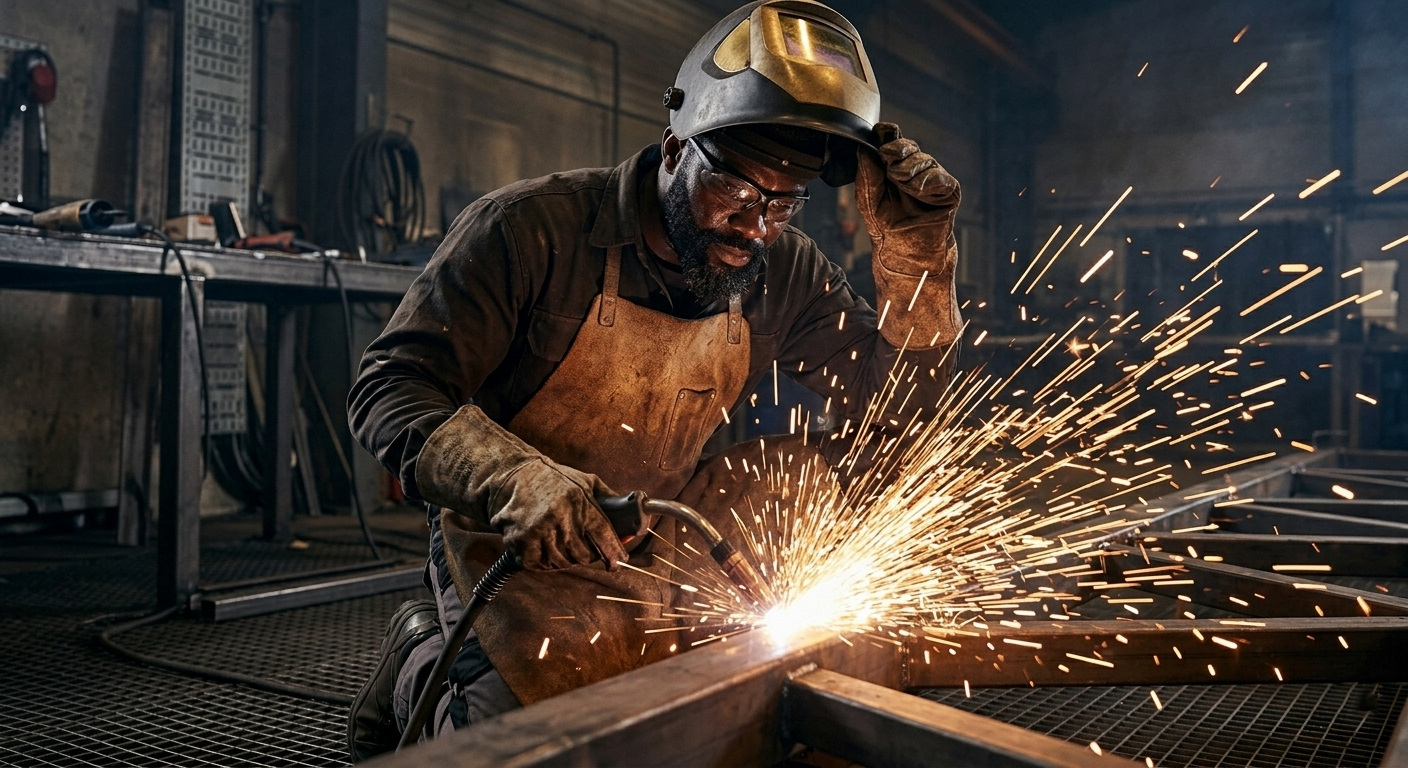 Welder at work